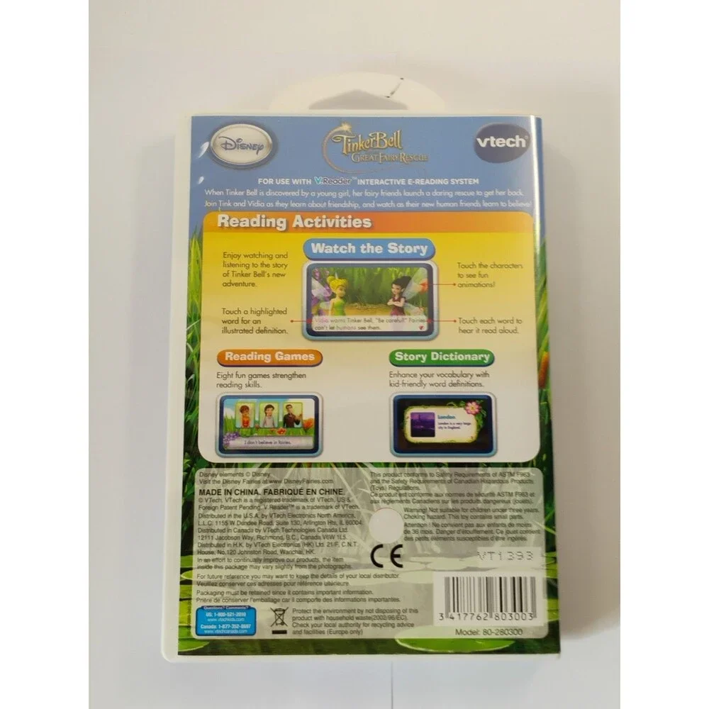 Vtech V Reader TinkerBell Great Fairy Rescue New Sealed 5-7 years Disney Manual